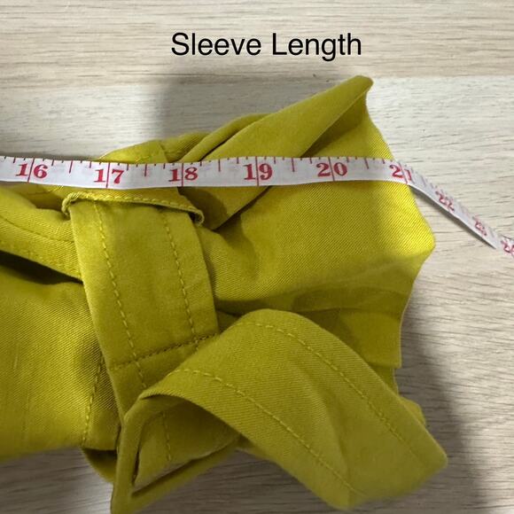 Ann Taylor Women’s Linen Blend Double Breasted Trench Coat Jacket in Yellow XXL - Picture 13 of 15